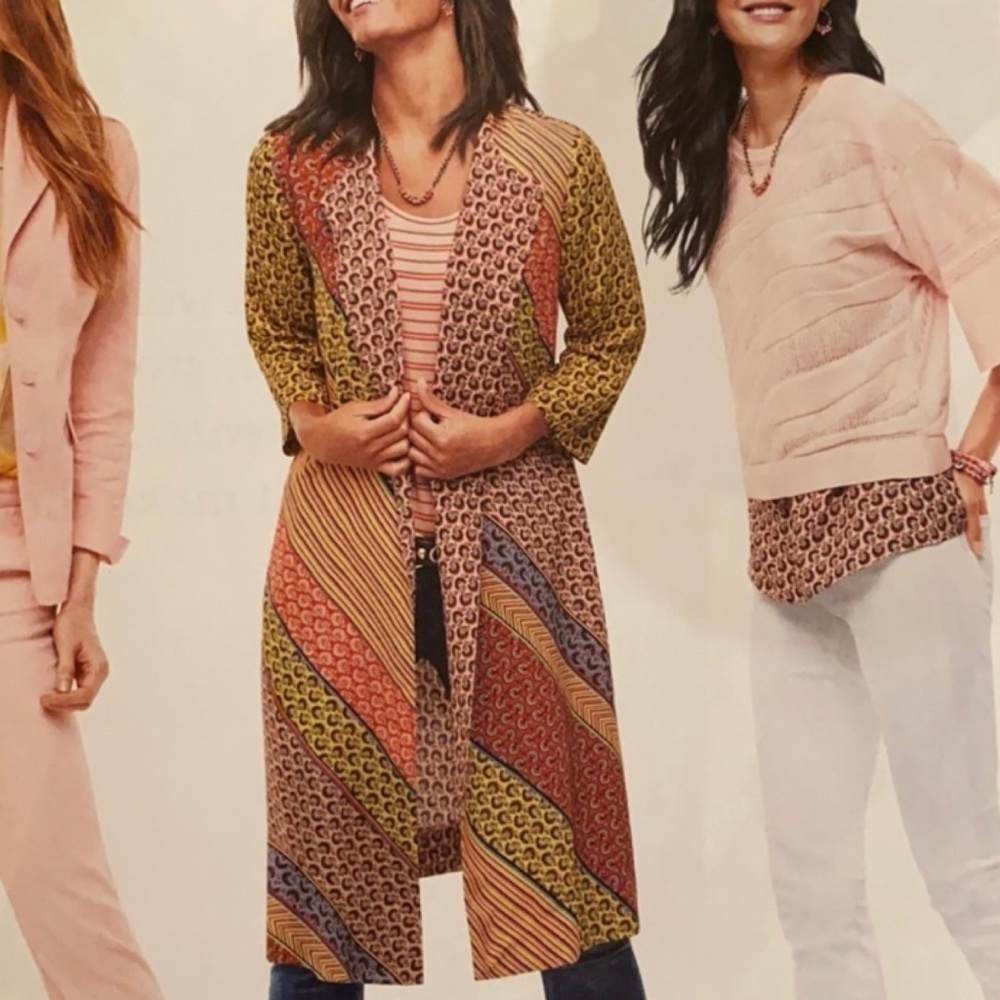 CABI Poet Kimono Jacket Multicolor Sz XS #5664 EUC
